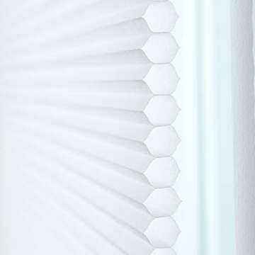 Honeycomb Cellular Shades Cordless Light Filtering for Windows Inside & Outside Mount, 28" W x 38" H, White(Light Filtering)