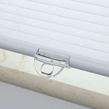 Honeycomb Cellular Shades Cordless Light Filtering for Windows Inside & Outside Mount, 28" W x 38" H, White(Light Filtering)