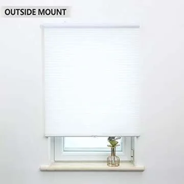 Honeycomb Cellular Shades Cordless Light Filtering for Windows Inside & Outside Mount, 28" W x 38" H, White(Light Filtering)
