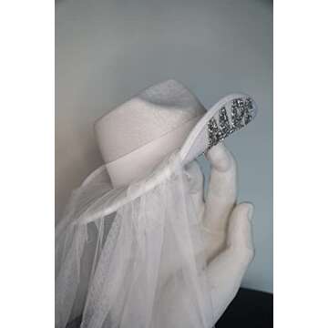 Bride Cowgirl Hat with Veil for Bachelorette or Engagement