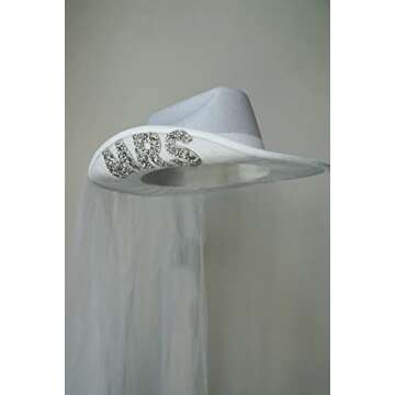 Bride Cowgirl Hat with Veil for Bachelorette or Engagement