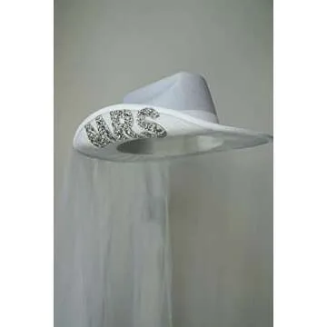 Bride Cowgirl Hat with Veil for Bachelorette or Engagement