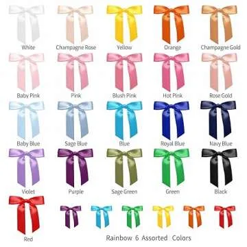 RainbowPana 60 Pack 3" Twist Tie Bows and 10ft Ribbon, Luxury Baby Pink Satin Ribbon Pretied Bows, Premade Craft Decoration for Package Cake Pop Favors Cookie, Gift Wrapping Baby Shower Wedding