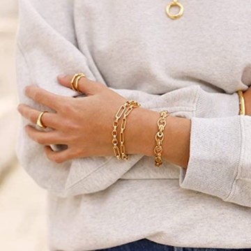18k Gold Plated Chunky Cuban Link Bracelet for Women