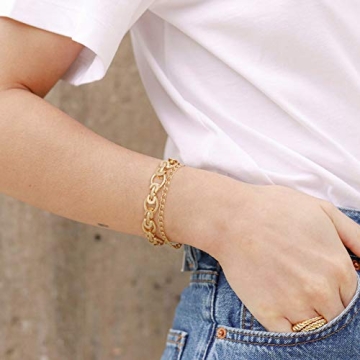 18k Gold Plated Chunky Cuban Link Bracelet for Women