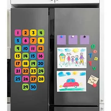 Carson Dellosa Edu-Clings Silicone Center Number Manipulative—Grades K-5 Dry-Erase Math Manipulatives, Numbers 1-30 for Addition, Subtraction, Counting Skills (30 pc)