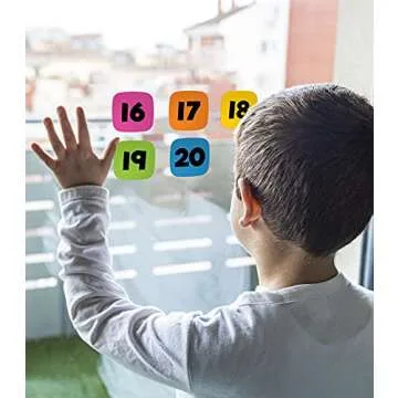 Carson Dellosa Edu-Clings Silicone Center Number Manipulative—Grades K-5 Dry-Erase Math Manipulatives, Numbers 1-30 for Addition, Subtraction, Counting Skills (30 pc)