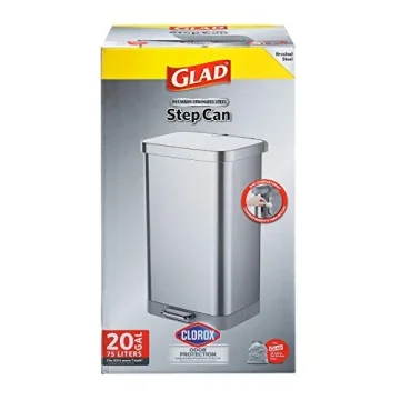 Glad Stainless Steel Trash Can with Soft Close & Odor Protection