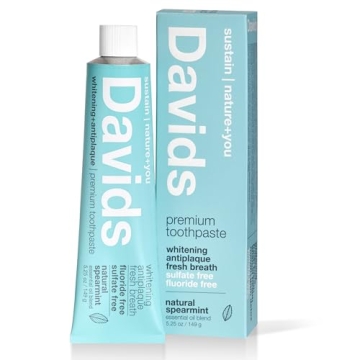 Davids Fluoride-Free Antiplaque Toothpaste, Natural Spearmint