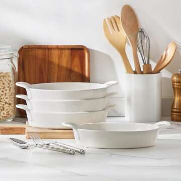 MALACASA Oval Baking Dish Set - Versatile & Stylish Casserole