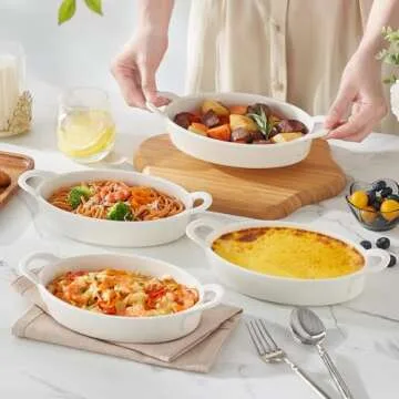 MALACASA Oval Baking Dish Set - Versatile & Stylish Casserole