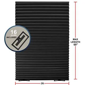 Estilo Black Window Shades - Pleated Paper Shades for Indoor Window Covers - Blackout Blinds 36 Inch x 69 Inch - Pack of 6