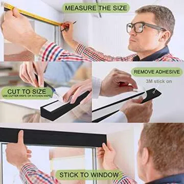 Estilo Black Window Shades - Pleated Paper Shades for Indoor Window Covers - Blackout Blinds 36 Inch x 69 Inch - Pack of 6