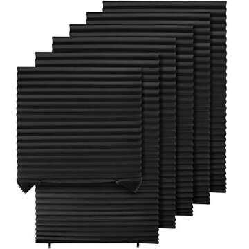 Estilo Black Window Shades - Pleated Paper Shades for Indoor Window Covers - Blackout Blinds 36 Inch x 69 Inch - Pack of 6