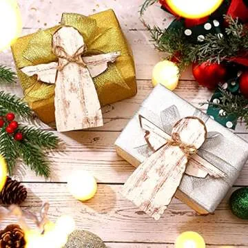 Charming 6 Piece Wooden Angel Ornaments for Christmas