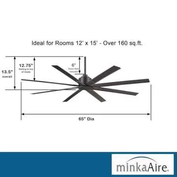 MINKA-AIRE Xtreme H2O 65 Inch Ceiling Fan Smoked Iron Finish