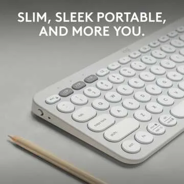 Logitech Pebble Keys 2 K380s - Multi-Device Bluetooth Wireless Keyboard with Tonal White Design