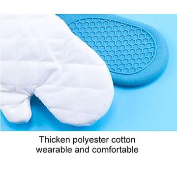 Byhill Silicone Oven Mitts for Safe Cooking & Baking