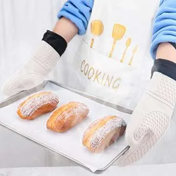 Byhill Silicone Oven Mitts for Safe Cooking & Baking