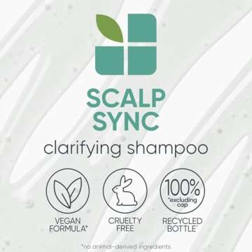 Biolage Scalp Sync Clarifying Shampoo - Residue & Buildup Remover, For Oily Scalp, With Fermented Tea & Glycolic Acid, Vegan & Paraben-Free, 13.5 Fl Oz, Packaging May Vary