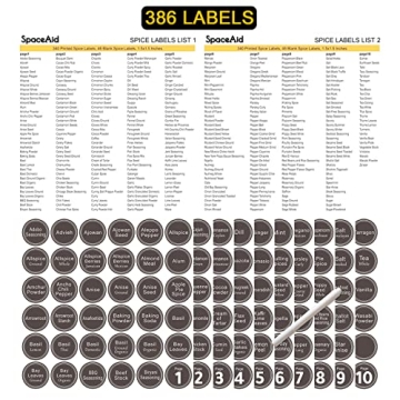 SpaceAid Spice Drawer Organizer with 28 Glass Jars and Labels