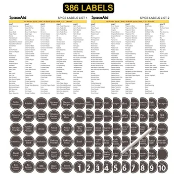 SpaceAid Spice Drawer Organizer with 28 Glass Jars and Labels