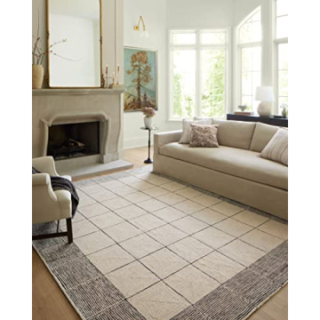 Frances Area Rug by Chris Loves Julia x Loloi - Cream/Black 5' x 7'