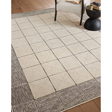 Frances Area Rug by Chris Loves Julia x Loloi - Cream/Black 5' x 7'