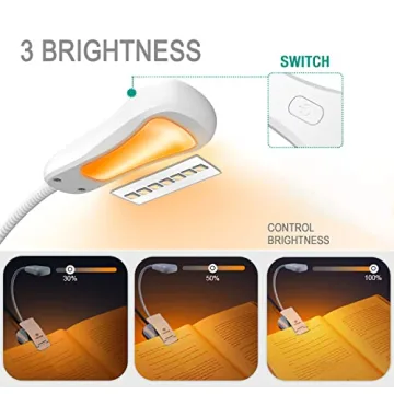 Vekkia Rechargeable Amber Book Light for Comfortable Reading