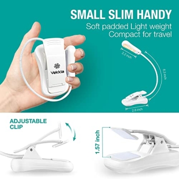 Vekkia Rechargeable Amber Book Light for Comfortable Reading