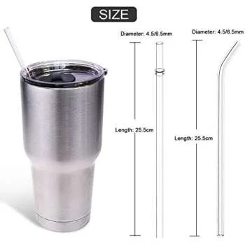 ZYTC Reusable Drinking Straws - Eco-Friendly Clear Plastic Straws for Yeti & Ozark Tumblers, Set of ...