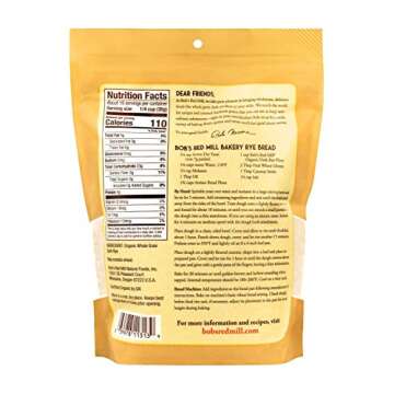 Bob's Red Mill 2 Organic Dark Rye Flour - 2 20 Ounce (1.25 lbs) Stand Up Resealable Bags