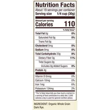 Bob's Red Mill 2 Organic Dark Rye Flour - 2 20 Ounce (1.25 lbs) Stand Up Resealable Bags