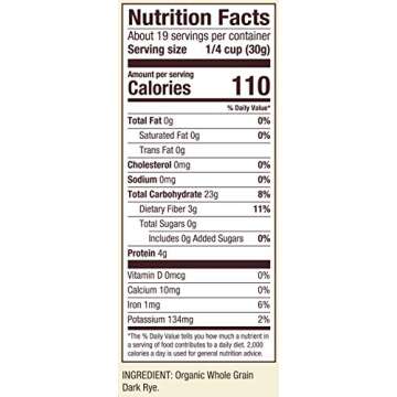 Bob's Red Mill 2 Organic Dark Rye Flour - 2 20 Ounce (1.25 lbs) Stand Up Resealable Bags