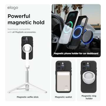 elago iPhone 16 Pro Max Magnetic Leather Case - Shockproof & Stylish