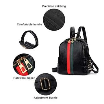Mynos Leather Mini Backpack Purse for Women - Chic & Versatile