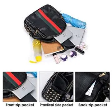 Mynos Leather Mini Backpack Purse for Women - Chic & Versatile