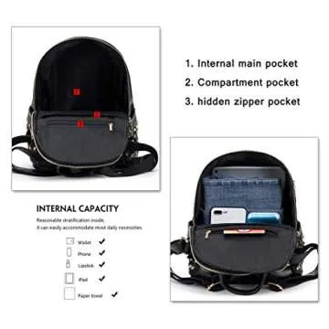 Mynos Leather Mini Backpack Purse for Women - Chic & Versatile