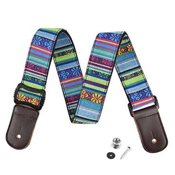 CLOUDMUSIC Ukulele Strap - Tenor Concert Soprano Baritone with Hawaii Floral Patterns