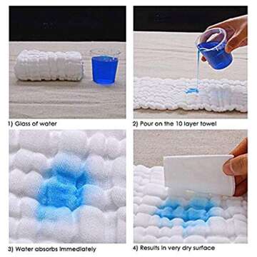 BELIZ - 100% Organic Cotton Muslin Baby Burp Cloths 10" to 20" Large 5 in a Pack 9 Layers Extra Absorbent and Soft Unisex Cloth Diapers Baby Washcloths (White)