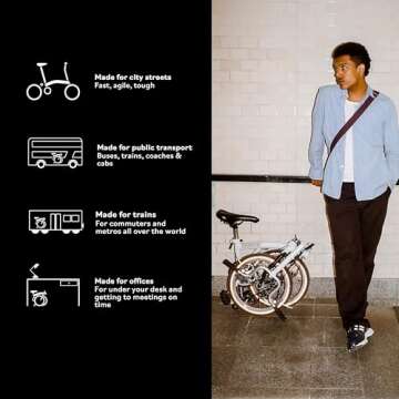 Brompton A Line 3-Speed Folding Commuter Bike – White