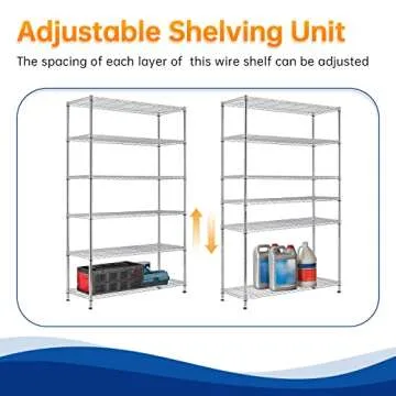 48 Lx18 Wx72 H Wire Shelving Unit Heavy Duty Height Adjustable NSF Certification Utility Rolling Steel Commercial Grade with Wheels for Kitchen Bathroom Office