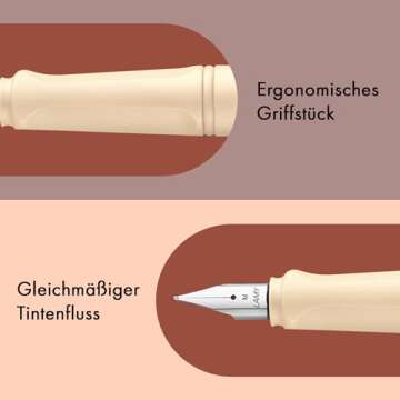 Lamy Safari Cosy Fountain Pen 020 Special Edition, Modern Fountain Pen in Cream Colour with Ergonomic Grip and Timeless Design, Nib Size M, Special Model, Pack of 1