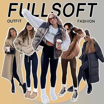 FULLSOFT Fleece Lined Leggings Women Tummy Control High Waisted Workout Winter Warm Soft Yoga Pants