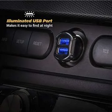 Scosche USBC242M ReVolt Universal Cigarette Lighter Multi Device Compact Dual Port USB Car Charger, Fast Charge Two Devices Simultaneously, Black