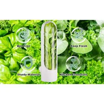 Herb Saver for Refrigerator, Fresh Herb Keeper- Herb Saver Pod Containers, Herb Fresh Keeper for Refrigerator,Herb Storage for Cilantro,Parsley, Asparagus,Keeps Vegetables Fresh for 2-3 Week（3pcs）