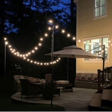 Sturdy Bistro String Light Poles by Excello - 10 Feet High