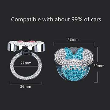 Bling Crystal Rhinestone Car Push to Start Accessories - Cute Bling Car Decor