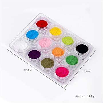 12 Boxes Velvet Nail Glitter Dust Polish Candy Color Nail Art Powder Flocking Velvet Pigment For Nai...