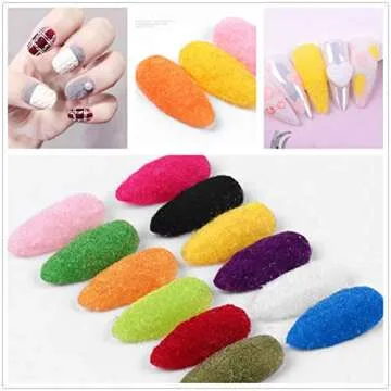12 Boxes Velvet Nail Glitter Dust Polish Candy Color Nail Art Powder Flocking Velvet Pigment For Nails DIY Decoration Tips
